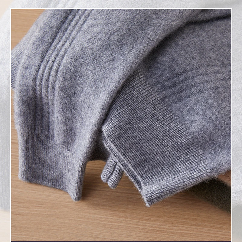 Maglione invernale spesso girocollo da uomo di mezza età giovanile sciolto casual tinta unita lavorato a maglia camicia con fondo pullover in cashmere