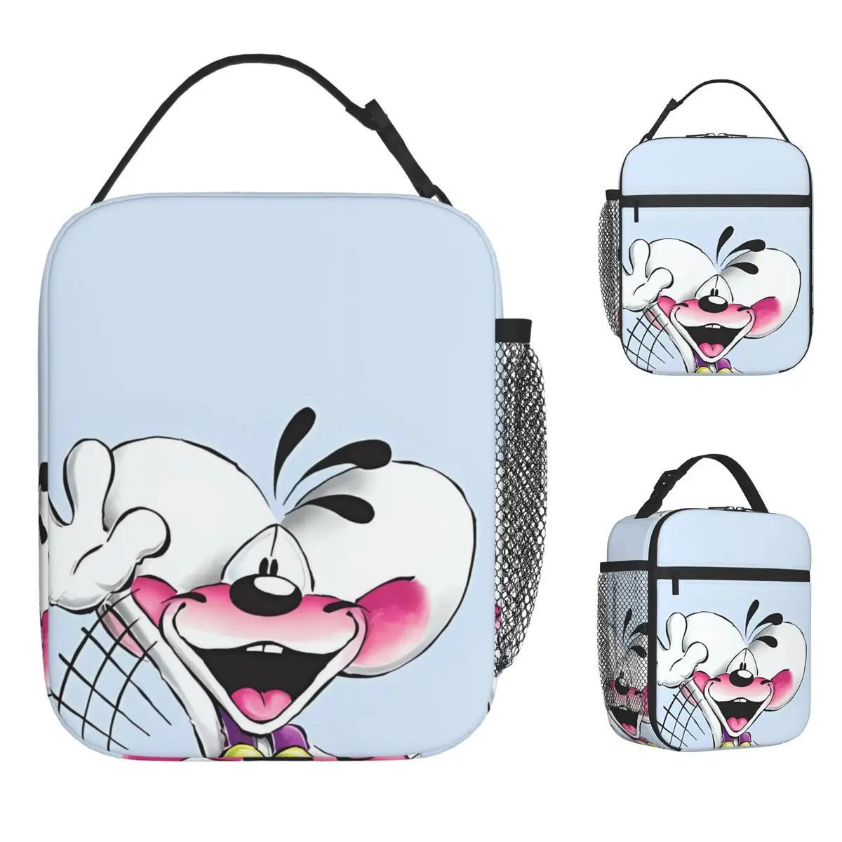 กระเป๋าใส่อาหารกลางวัน Hi Diddl กระเป๋าใส่อาหารกลางวันแบบสนุกสนานสำหรับทุกเพศทุกวัย กระเป๋าเก็บความเย็นแบบพกพาสำหรับการเดินทาง กระเป๋าเก็บความเย็นแบบมีฉนวน กระเป๋าใส่อาหารลายกราฟิกแบบอ็อกซ์ฟอร์ด