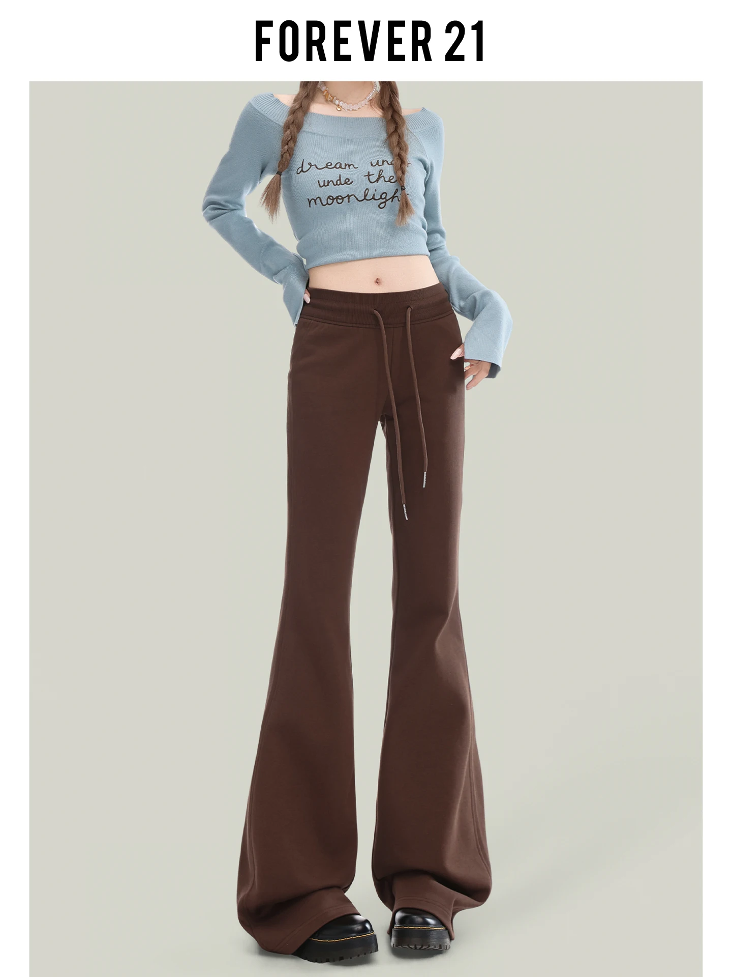 Yoga-Hose mit niedriger Taille für Damen, lässig, Bell Bot Forever 2, amerikanisches SLE, schlichtes Design, hohe Taille, Hose für Damen