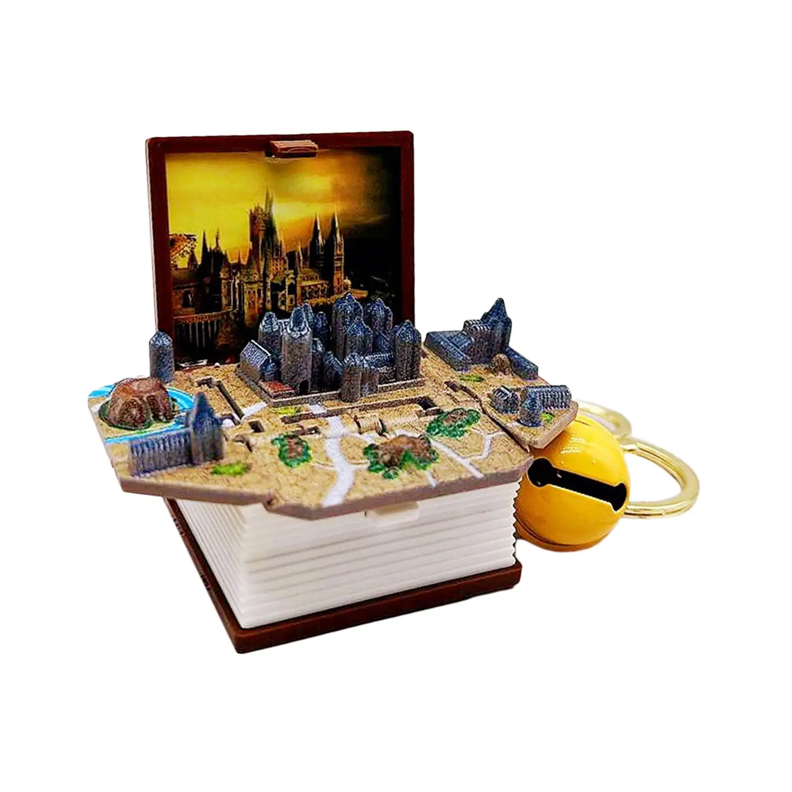Creative 3D Fidget Castle Book Keychain for Backpack Boys Girls Party