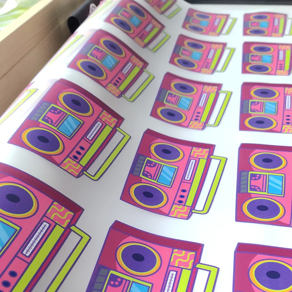 50pcs DIY Logo Custom Sticker Iron On Transfer Decals Clothing DTF Colorful Patch Micro elastic Wash Garment accessories - Image 5