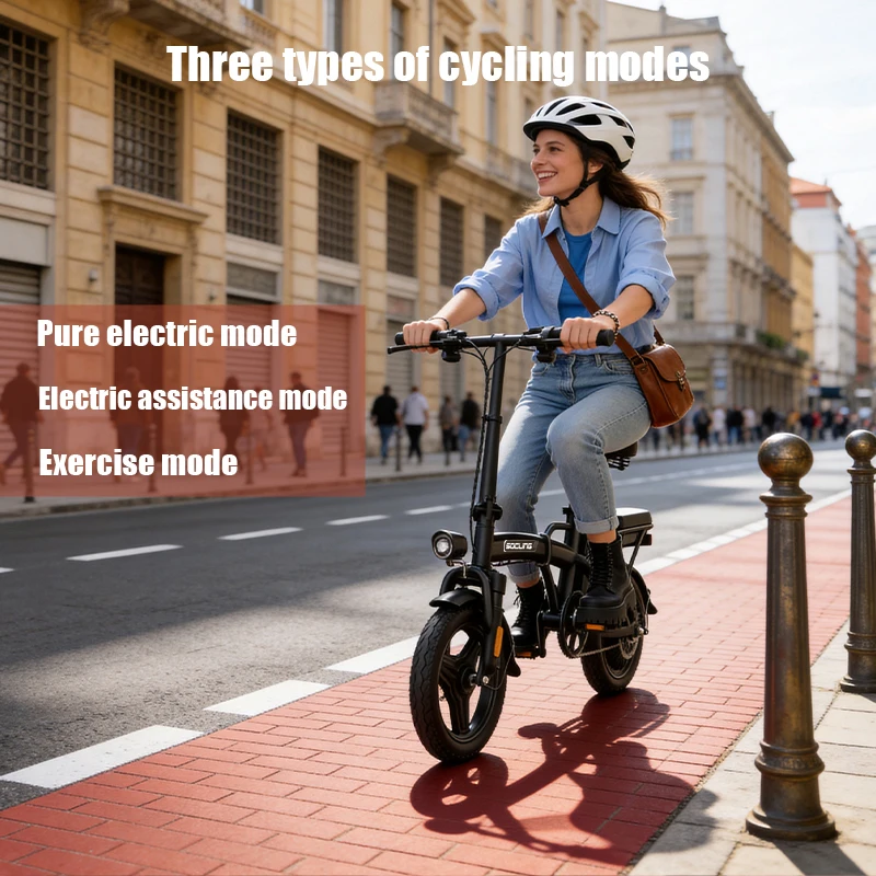 14'' Commuter Ebike--G11, 500W Motor, Removable Battery Max 19.9MPH Rear Disc Brake with Two Shock-Absorbing Models Optional, Mini Electric Bicycle for Adults, College Students, Commuters & Urban Riding E-Bike image 8