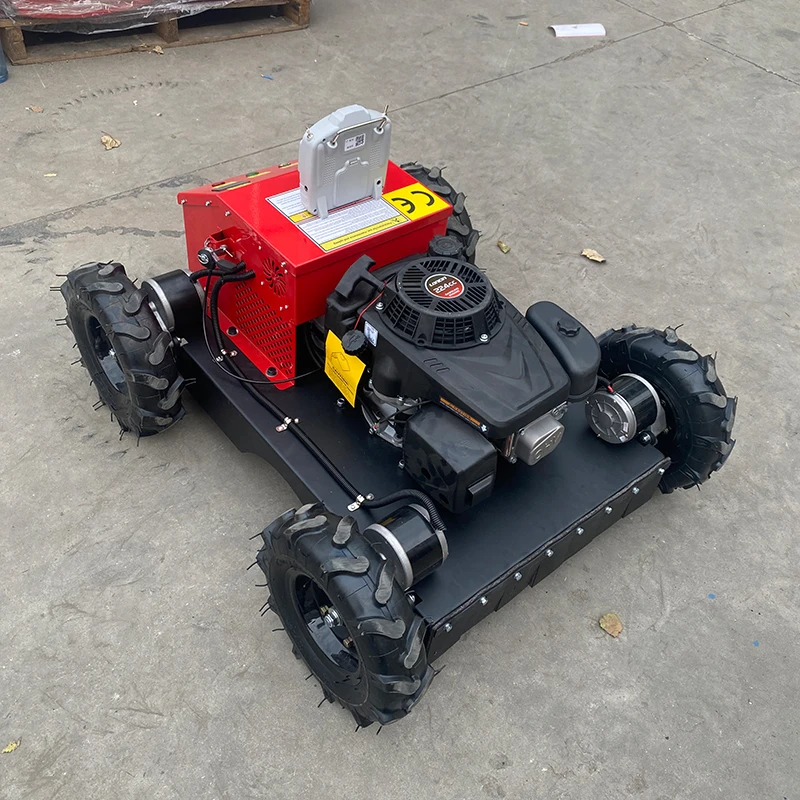 Customized wheeled remote-controlled lawn mower, four-wheel drive mini lawn mower, orchard lawn trimmer view 2