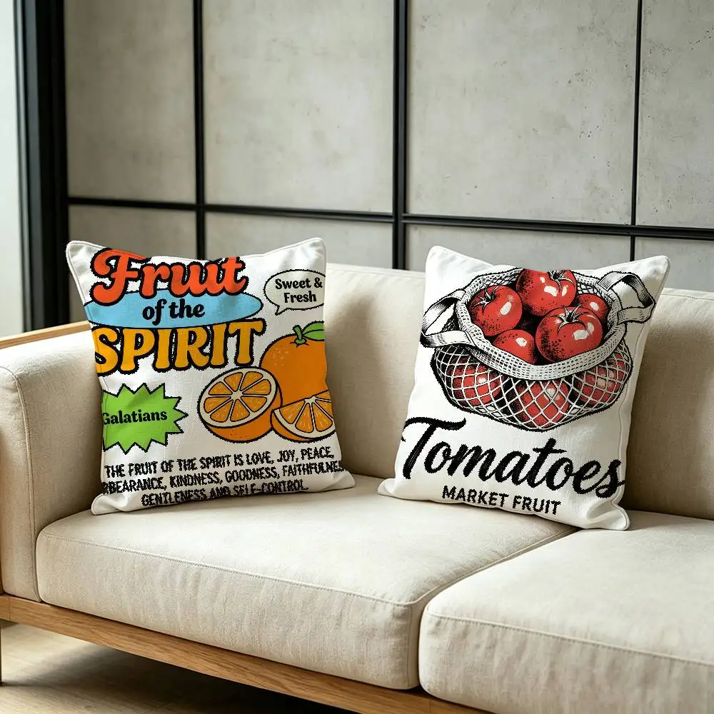 Fashion Fruit Throw Pillow Cover Neutral Decor Cushion Cover Soft Sofa Couch Bed Home Decor Pillow Case