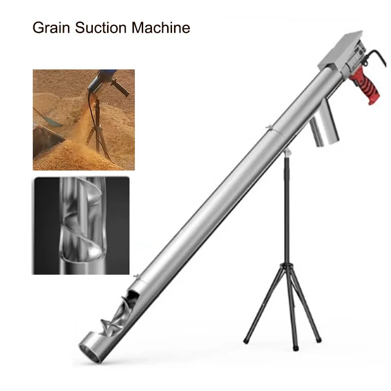 1.5M/2M Grain Suction Machine Twisted Screw Conveyor Grain Suction Hose Wheat Corn Auger Screw Feeding Machine