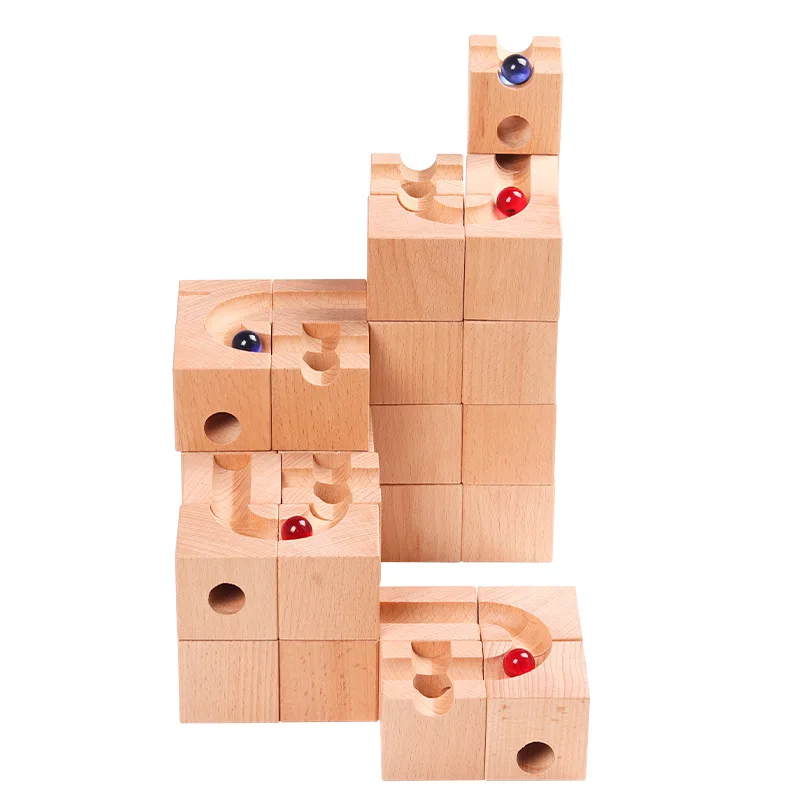 Maze Ball Building Blocks Wooden Children Educational Building Block Puzzle Creative Games Balls Track Stacking Blocks Toys