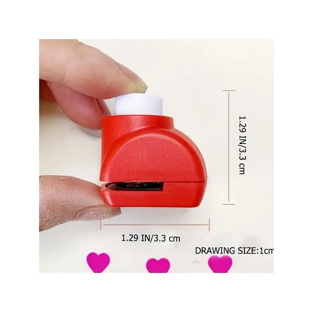 1pc Mini Paper Embosser, Heart-Shaped Paper Punch, Handmade DIY Portable Love Shape Paper Art Paper Manual Punch