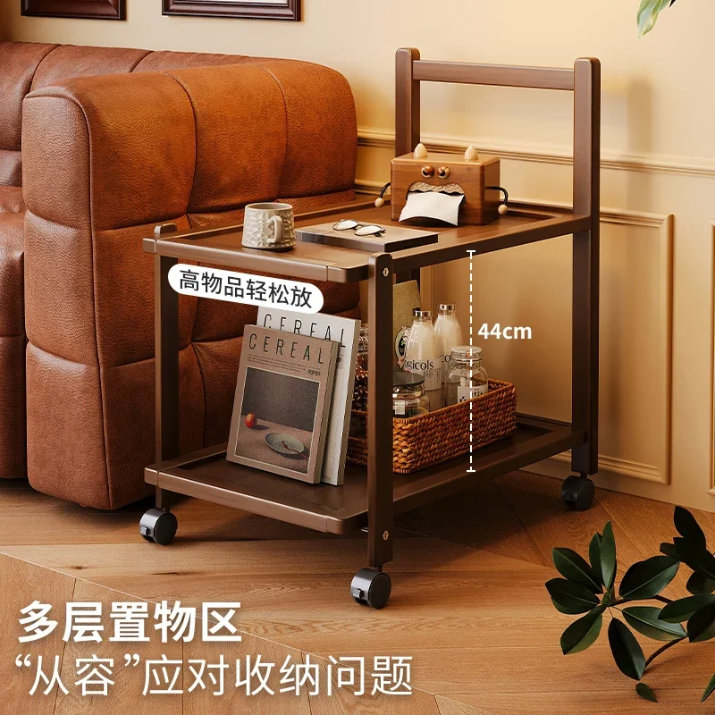 trolley rack multi-layer storage rack movable with wheels living room floor shelf kitchen medieval dim sum dining car