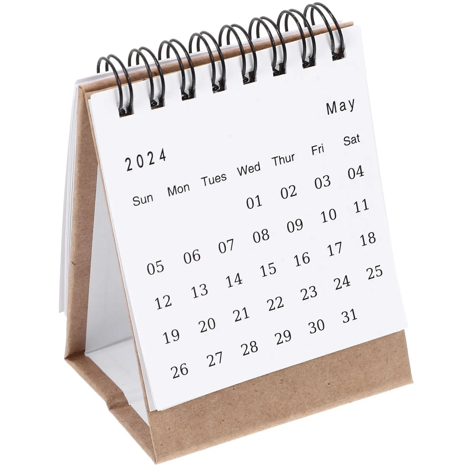 

Mini Desk Calendar 2023-2024 Standing Flip White Vertical Desktop Small Monthly Planner Home Office Decor Thick Material Sturdy