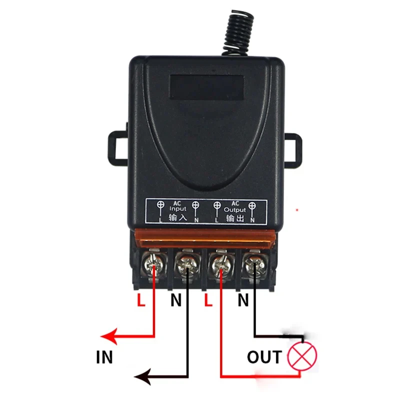 AC 85v-220V 30A 1CH 433MHz Wireless Remote Control Switch RF Relay Receiver + On/Off Transmitter for Electric Appliance Lamp