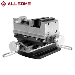 Allsome BG-6368 3-inch Cross-Sliding Vise with Compound Slide for Mill and Drill Press,Cross Slide Drill Press Vise