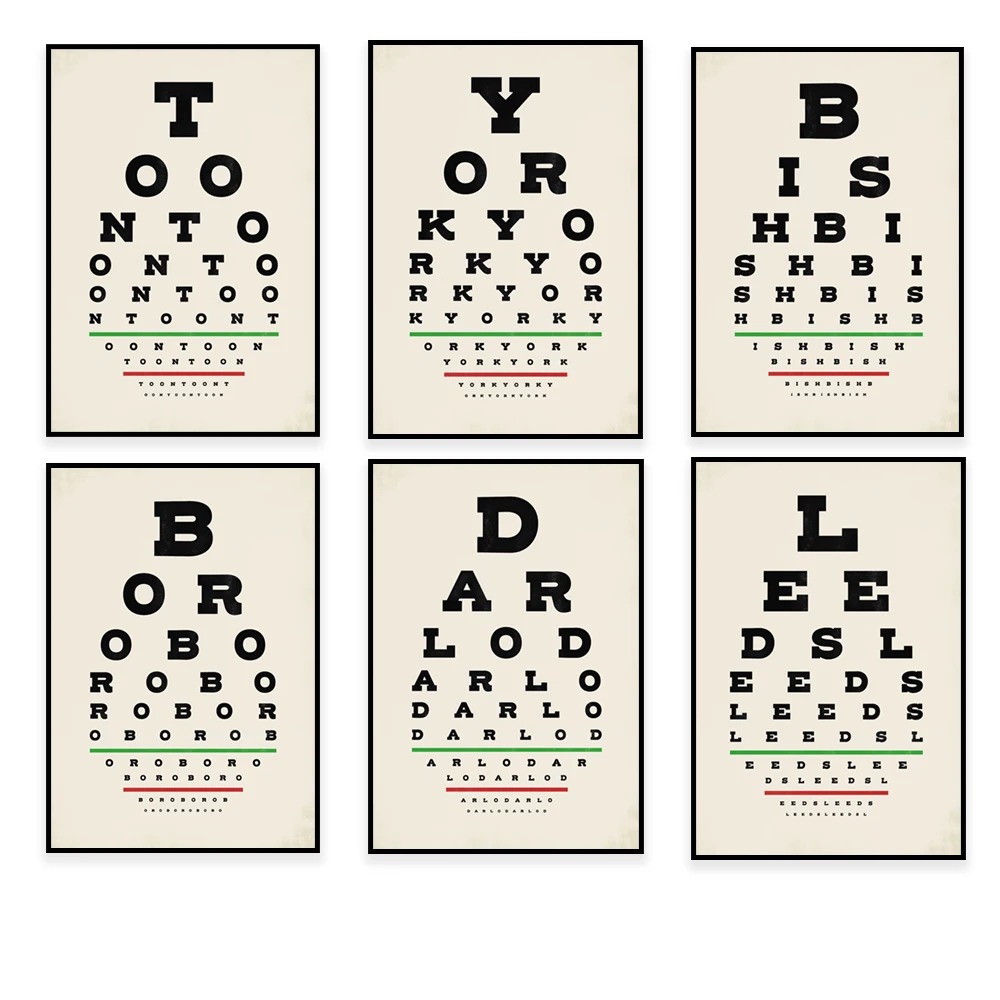 

Visual Acuity Eye Exam Chart Posters and Prints Vision Test Tables Canvas Painting Classroom Study Wall Art Picture Decor