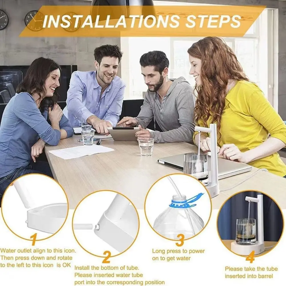 Low-Noise Operation Intelligent Desktop Water Dispenser 6 Gear Switch Continuous Flow Electric Water Bottle Dispenser Portable