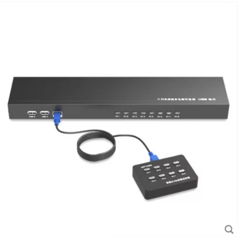 MT-801UK-L 8-port VGA manual USB mouse button 8 in 1 out KVM switch rack installation wiring