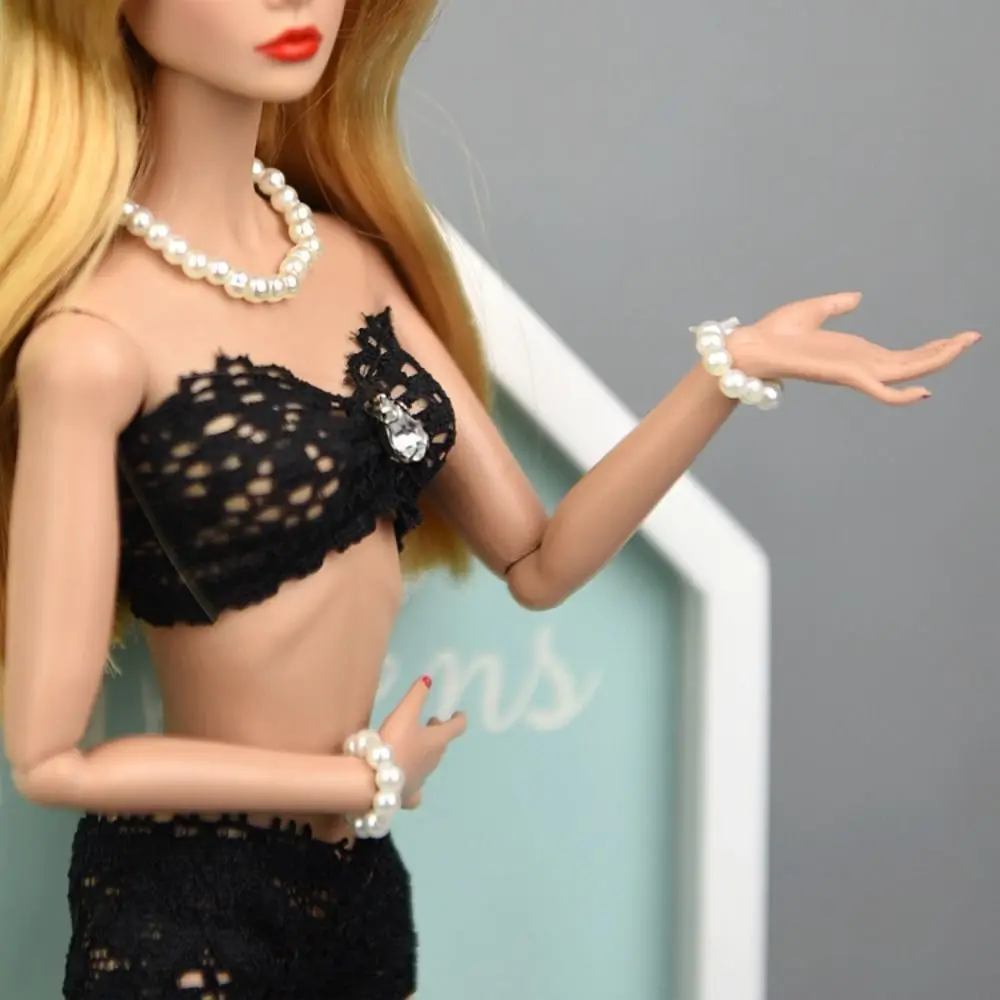 2024 DIY 1/6 BJD 인형 진주 목걸이 팔찌 비닐 사랑스러운 소녀 크리스마스 선물 새로운 인형 액세서리 어린이