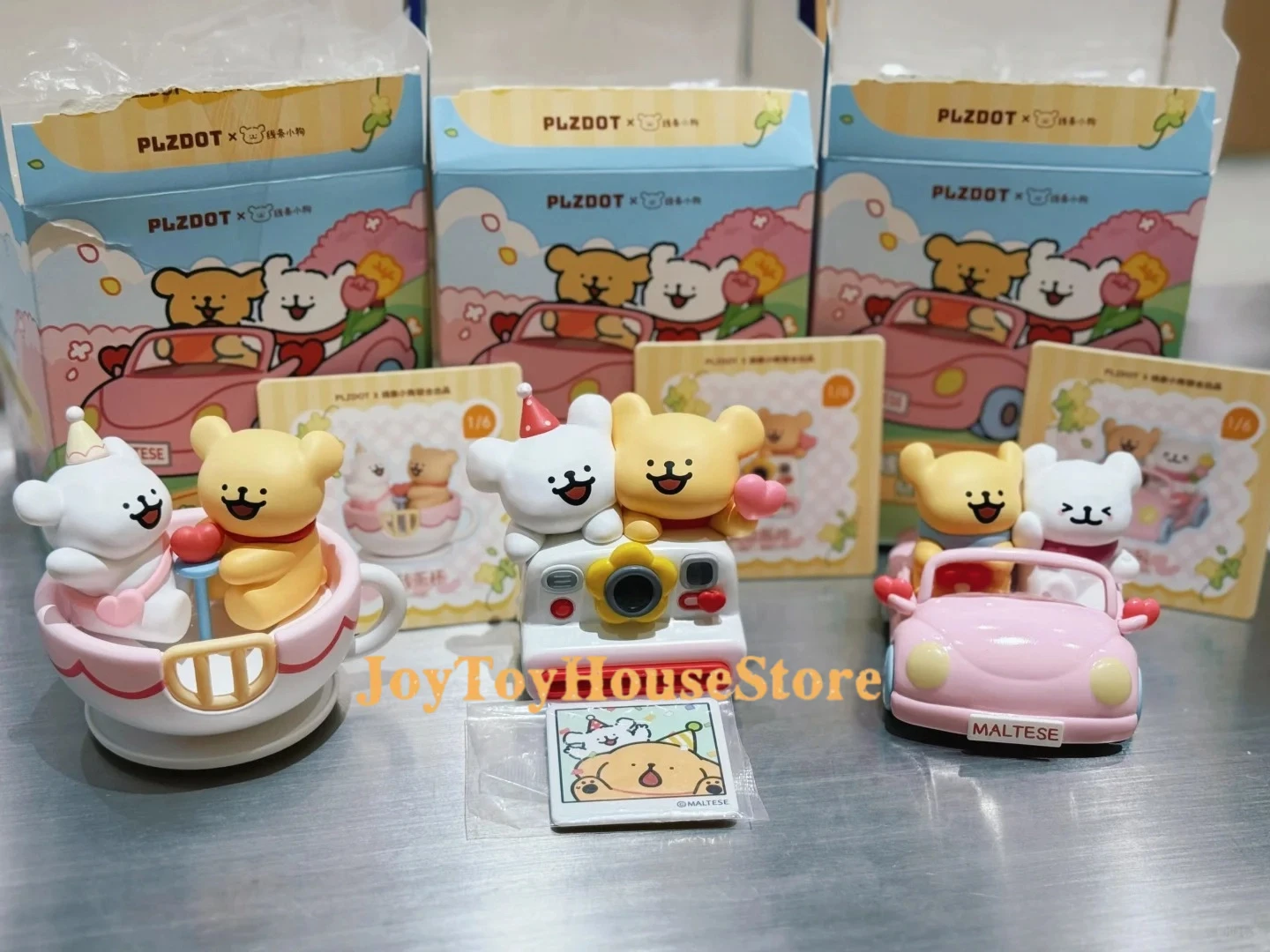 Plzdot Maltese Line Puppy Happy Outing Series Plush Blind Box Caixa Caja Boneka Lucu Hadiah untuk Anak Perempuan dan Laki-laki Kotak Misteri Tas Dekorasi