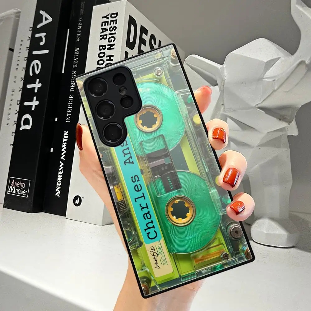 Unique cassette tape Creative Phone Case For Samsung Galaxy  A17 16 A15 A14 A13 A57 A37 A27 A26 A55 A35 A53Tempered Glass Covers
