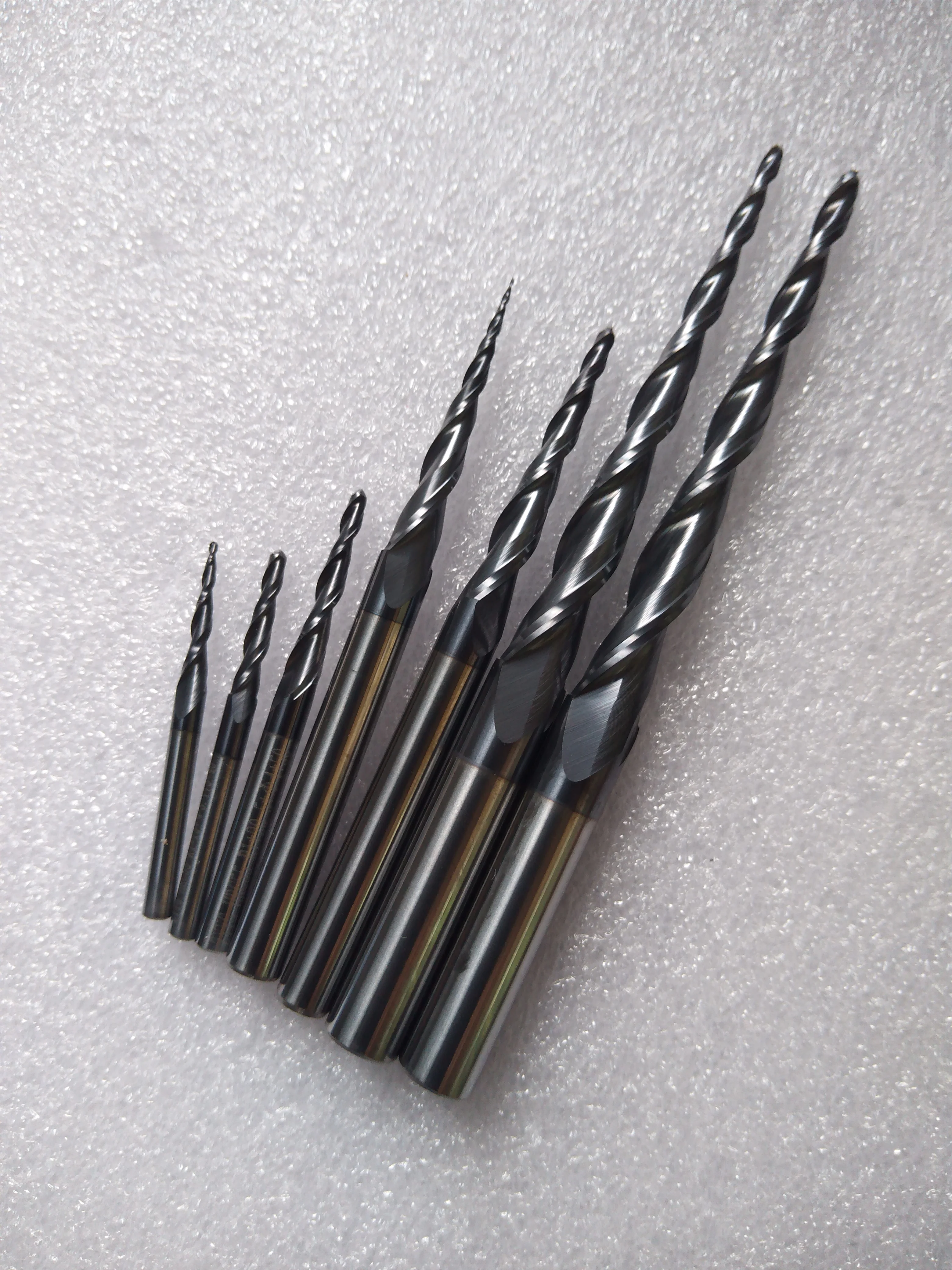 R0.25/R0.5/R0.75/R1/R1.5/R2 XD 3.175/4/6/8mm2F*HRC55 Ball Nose Tapered End Mills Router Bits CNC Taper Wood Metal Milling Cutter