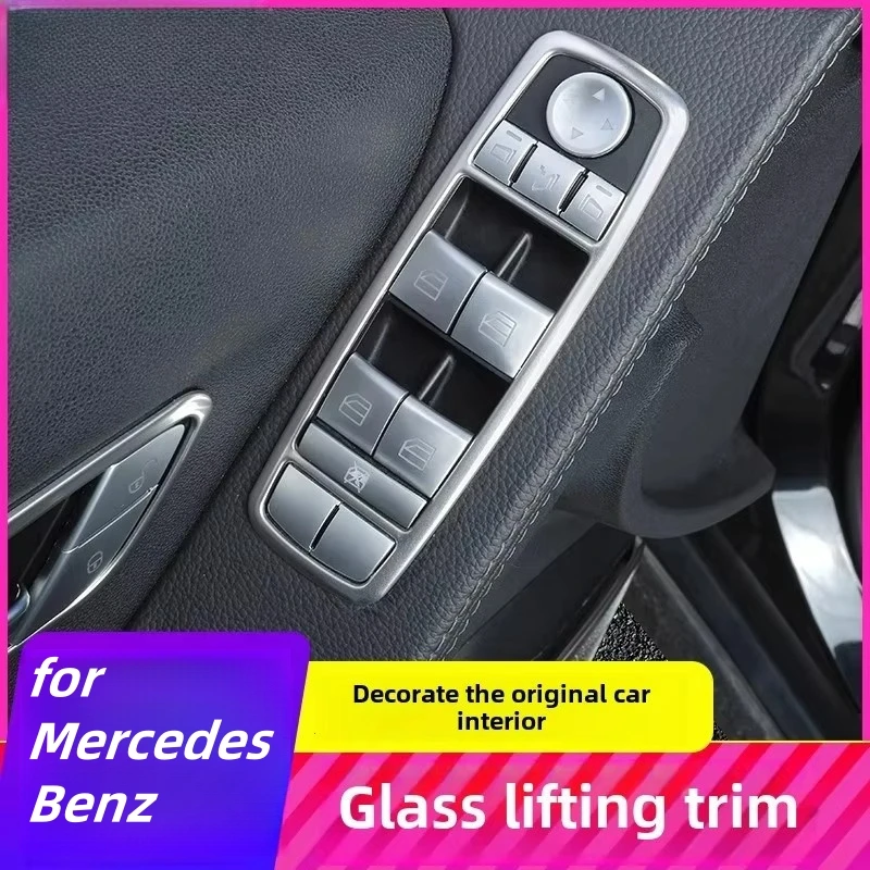 Car Window Glass Lifting Button Cover Sticker Trim For Mercedes Benz A B R GL ML Class W169 W245 W164 X164 W251