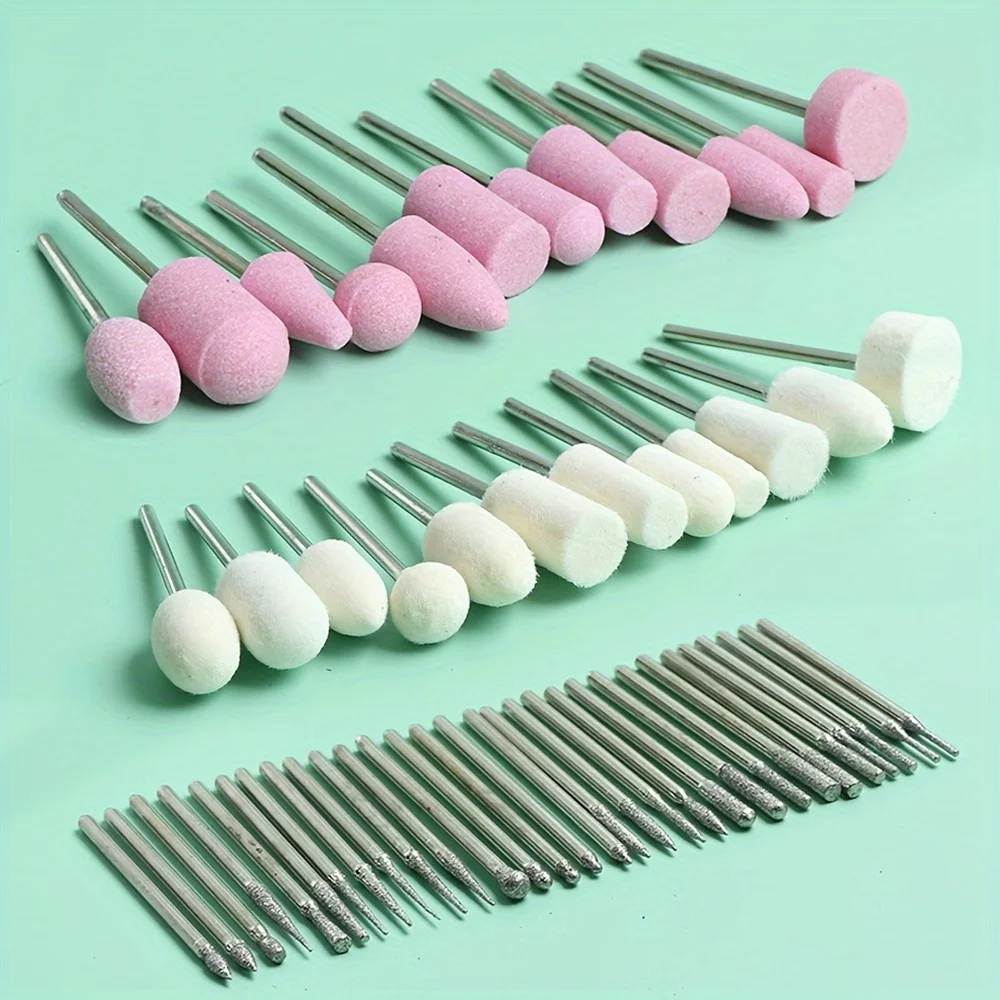 LINMANDA 5/6/12/30 قطعة مسمار آلة الفن الكوارتز طحن حجر الماس مسمار مثقاب الخشب الروتاري لدغ طحن باديكير عدة أداة