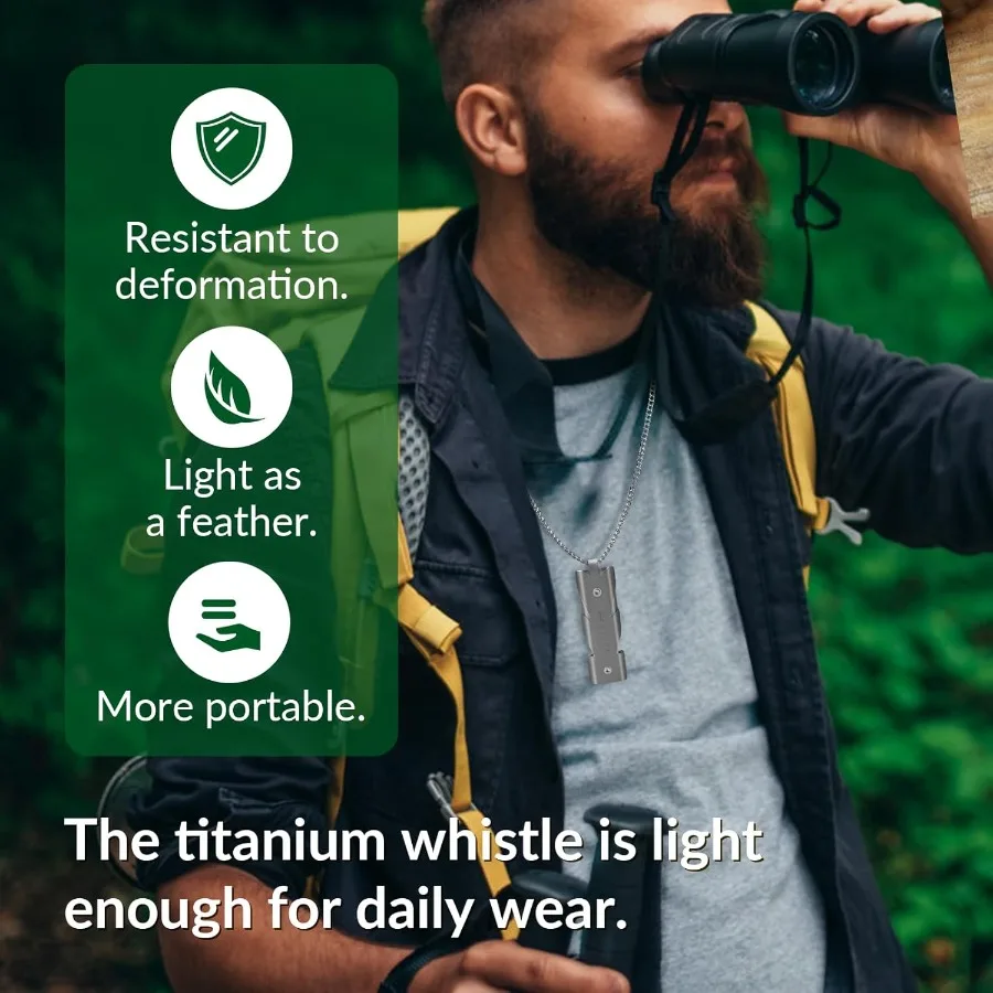 チタン製緊急ホイッスル 120db 安全ホイッスル キーチェーンリング付き アウトドア キャンプ ハイキング ボート バックパッキング 釣り カヤック用