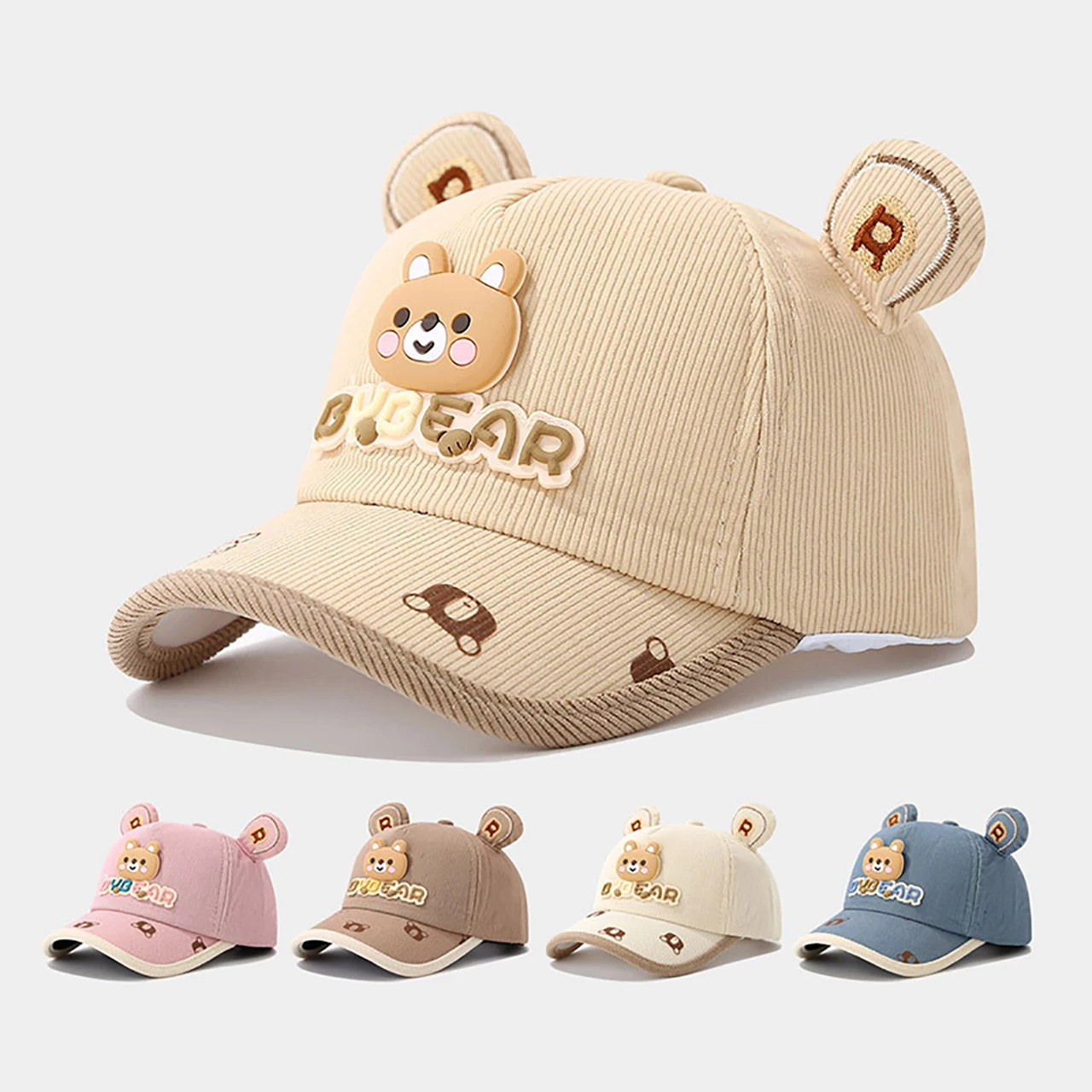 

Cute Bear Children Baseball Hat Cartoon Kids Duckbill Hat 1-3Year Boys Girls Outdoor Sunshade Visors Spring Baby Duck Tongue Cap