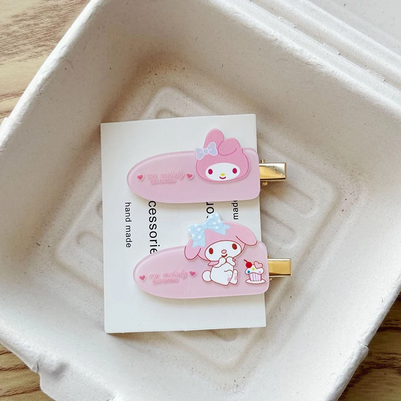 2 Stuks Cartoon Sanrio Haarclip Lieve En Schattige Kinder Franje Clip Roze Alles Student Haar Clip Haaraccessoires