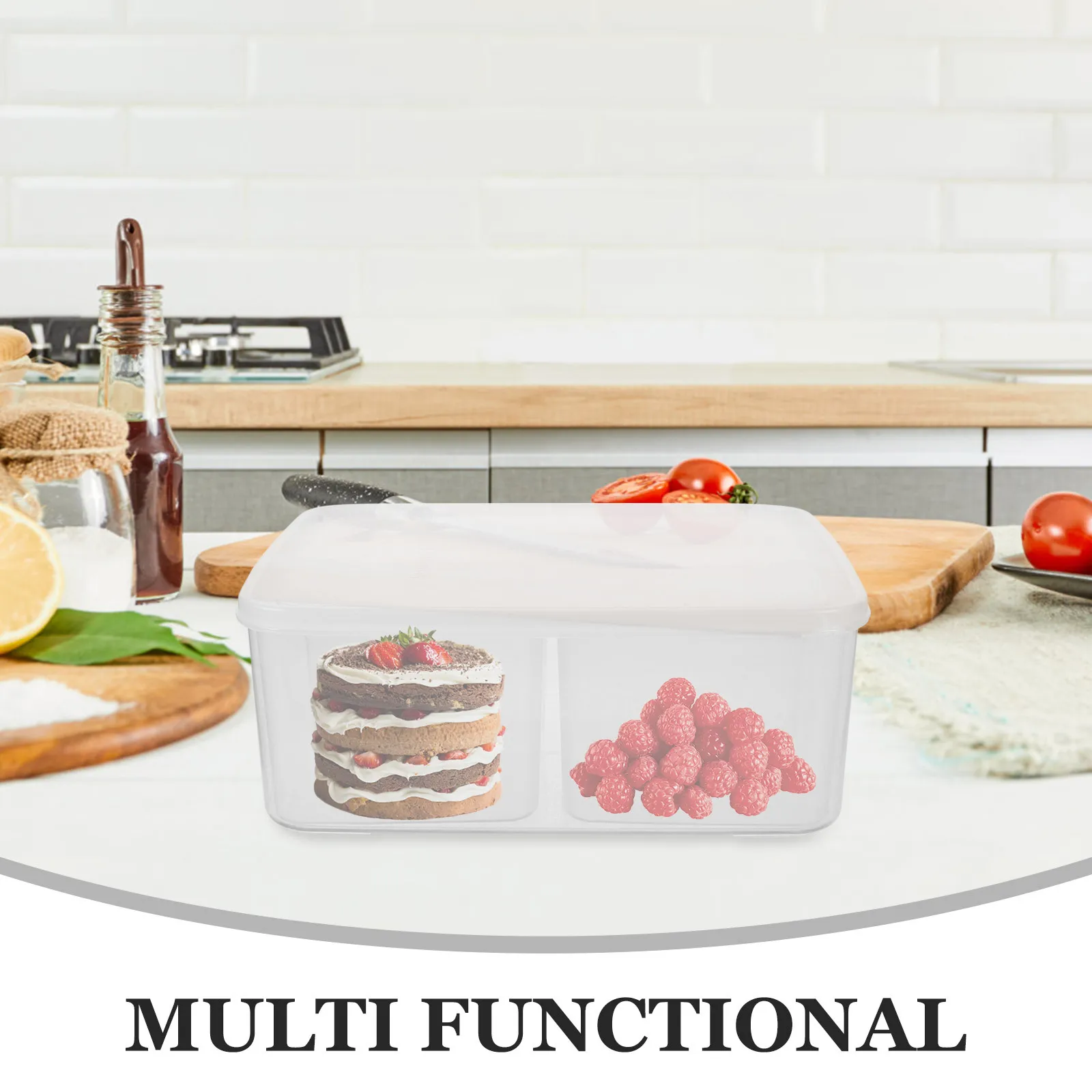 

1Set Fresh-Keeping Food Storage Box Four Compartments Transparent Refrigerator Organizer Kitchen Multi-Function Food