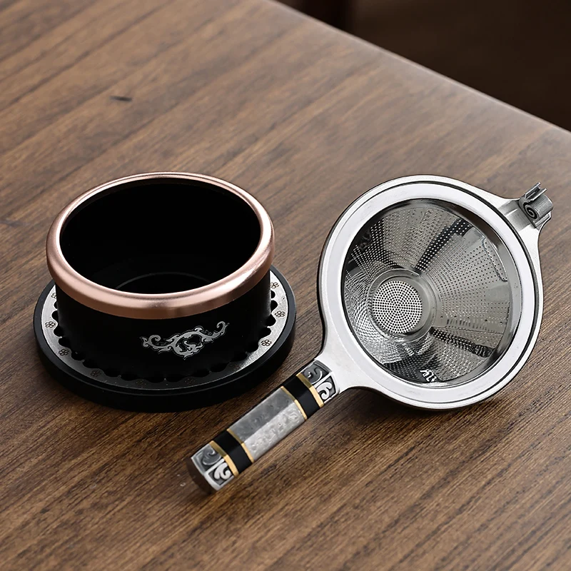 Stainless Steel Tea Strainer with Handle Simple Household Kong Fu Teaware Accessories Metal Tea Strainer Creative Tea Filter Net