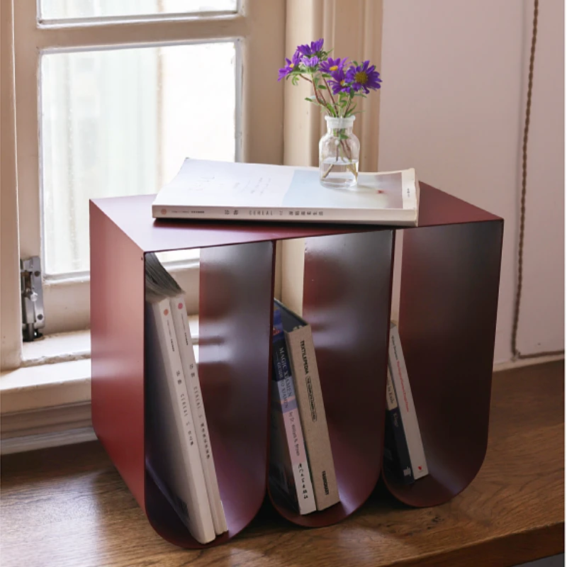 

Бордовый красный напольный держатель для газет в скандинавском стиле, минималистичный органайзер для дисплея, многофункциональная стойка для журналов для комнаты и бокового стола