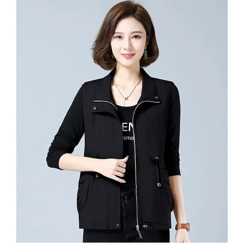 

Women's Vest Denim Jacket 2026 Spring Autumn New Female Middle-aged Elderly Vest Coat Casual Loose Waist Waistcoat Overcoat