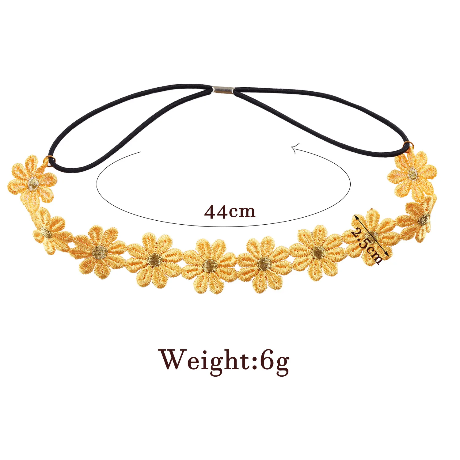 Daisy Flower Headband Sunflower Crown Hair Wreath Bohemian Floral Headpiece for Spring Tourism Wedding Festivals Party