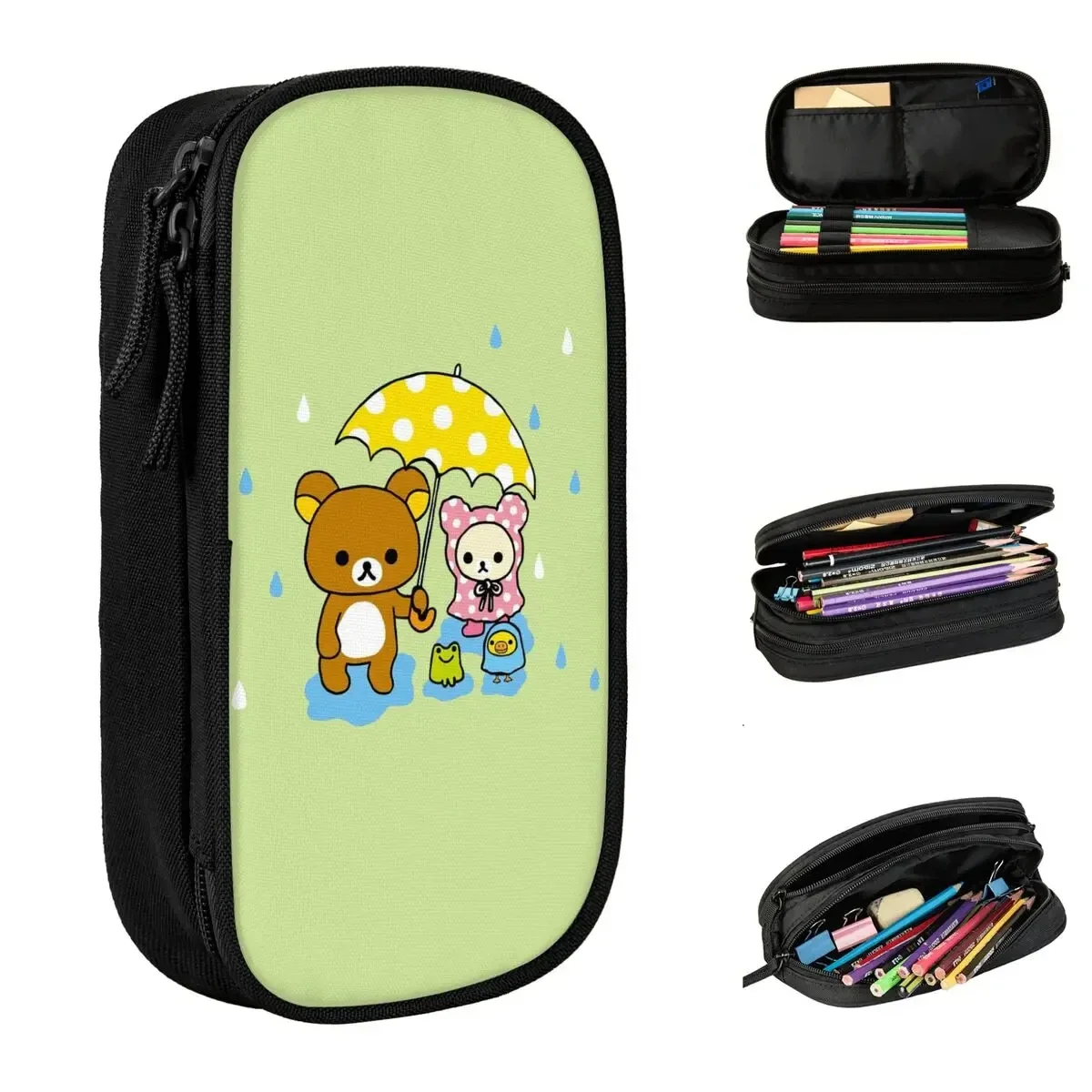 

Rilakkuma And Korilakkuma Rain Accessories Pen Box Large-capacity Office Supplies Pencilcase Gift