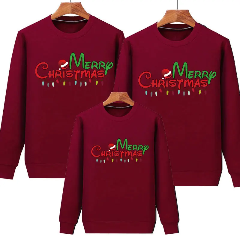 Christmas Sweaters Mommy and Me Clothes Xmas Autumn Father Mother & Kids Cotton Sweatshirts Baby Pajamas Family Matching Outfits