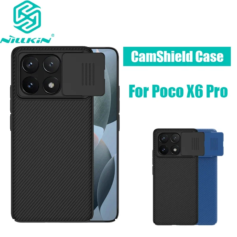 

Чехол для Xiaomi Poco X6 Pro 5G, защитный чехол NILLKIN CamShield для раздвижной камеры, чехол для телефона Xiaomi Poco X6 Pro, чехол для телефона