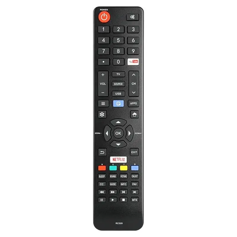 RC320 For Fanco Atvio Remote Control Replacement With Netflix YouTube Buttons, For Fanco Atvio Smart TV