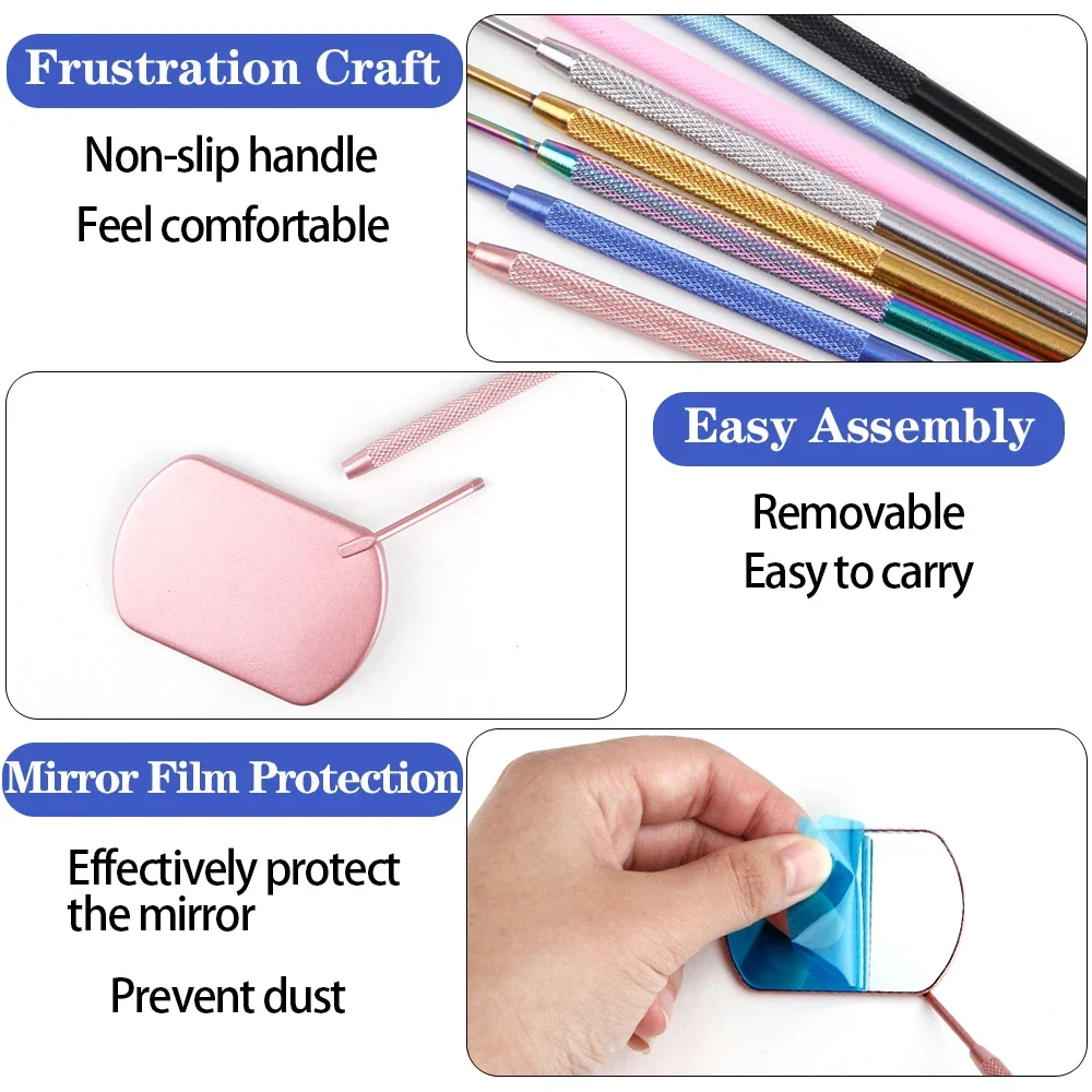 vvocci Mirror Lash Extension Supplies EyelashMagnifying Makeup Dental Eyelash Stainless Steel Mirror Large Checking FalseMouth