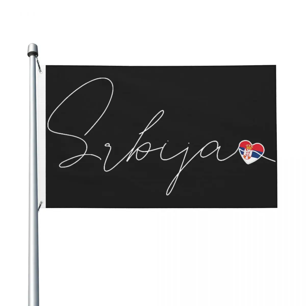 Srbija Simple Love Serbian Flag Heart On Serbia Flag Pattern 90X150cm Flags Hanging Cool Banner For Celebration Home Decoration
