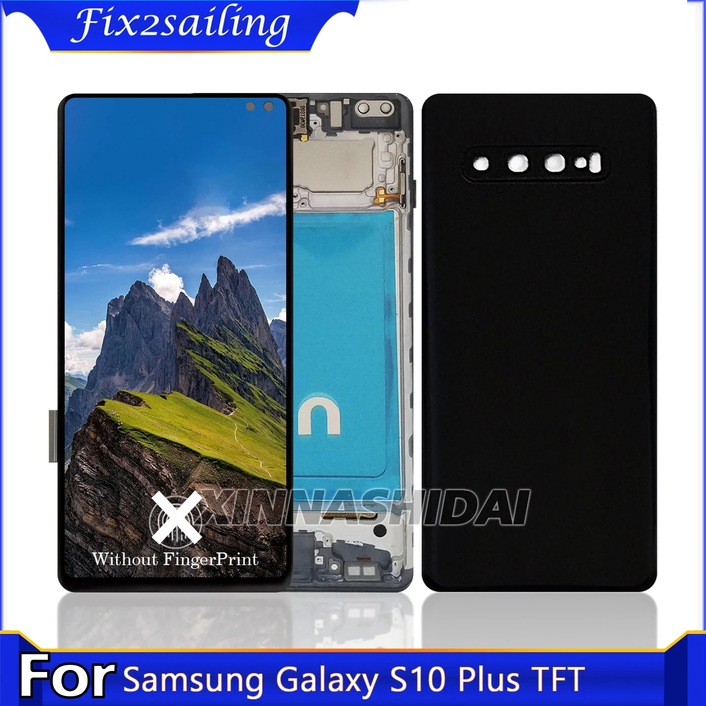 TFT For Samsung S10 Plus S10+ G975 G975F SM-G975U SM-G975W LCD Display Touch Screen Digitizer Repair Parts With Frame