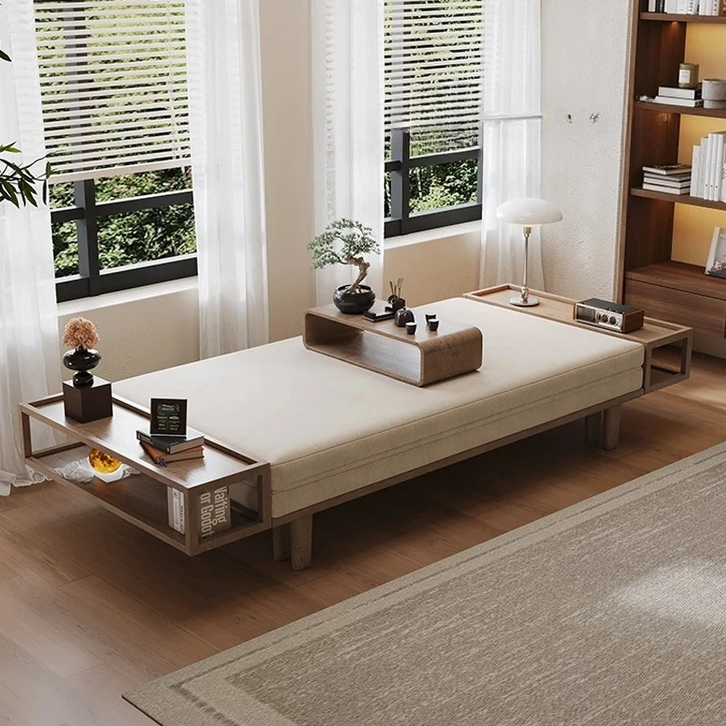 

Solid wood sofa bed folding dual-purpose small apartment living room multi-function telescopic bed modern double bed