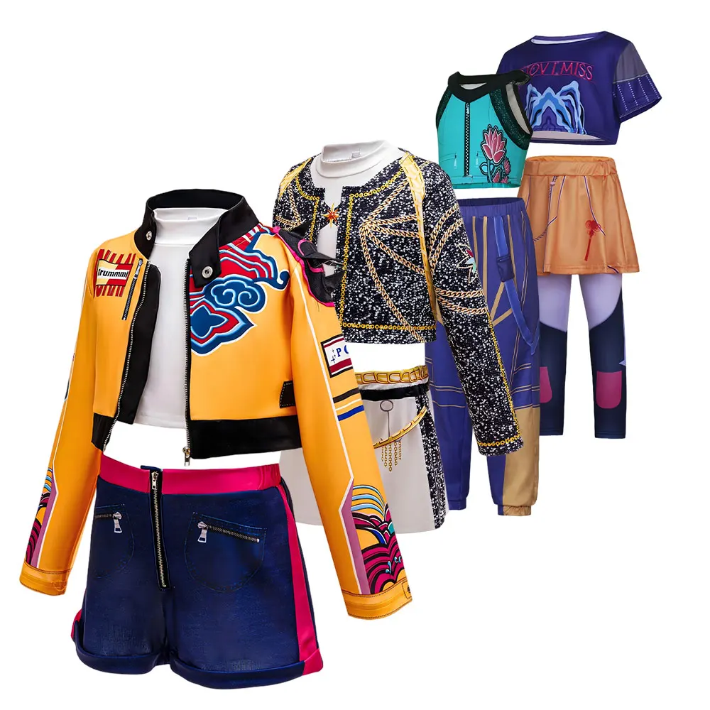Kids K-Pop Dance Performance Outfit Streetwear Set for Girls 3-14Yrs