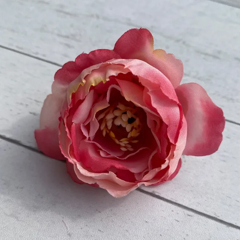 20PCS 6CM Nordic Style Artificial Retro Camellia Bud Rose Head DIY Sen Series Wreath Material Wedding Artificial Flower