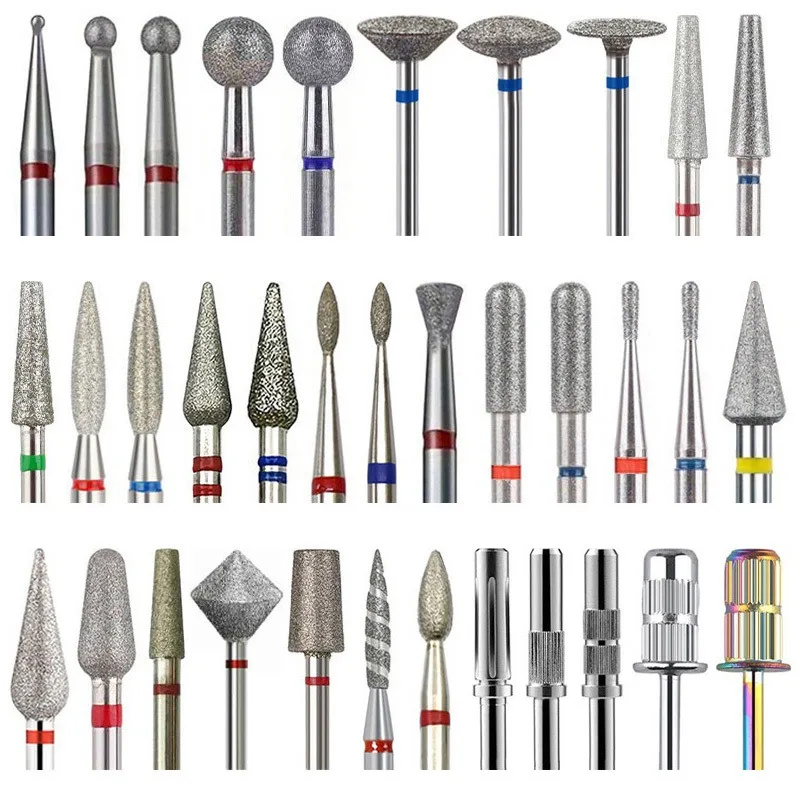 Fraise à diamant, ensemble de forets à ongles, accessoire de manucure, Machine électrique de pédicure, brosse à ongles, outil de bavure