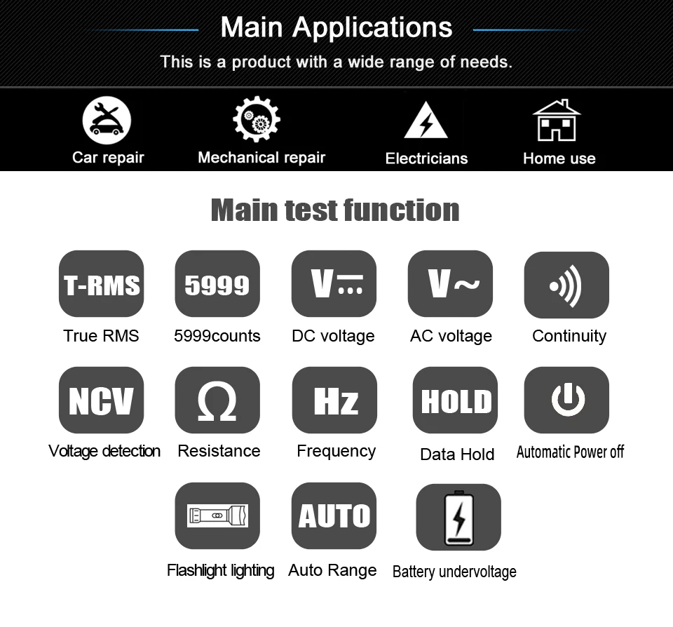 BSIDE USB Charge Voltage Tester Auto Range Smart Multimeter Digital AC DC Voltage Tester True RMS Ohm Hz NCV Live Wire Tester
