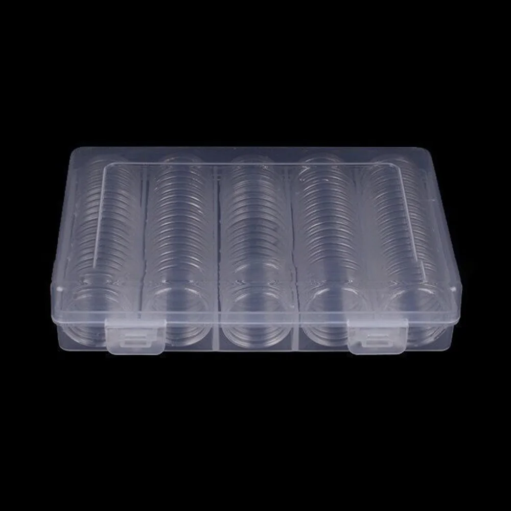 Plastic Organizer Box Storage Transparent Coin Holder Storage Case Storage Capsules Protection Boxes Container