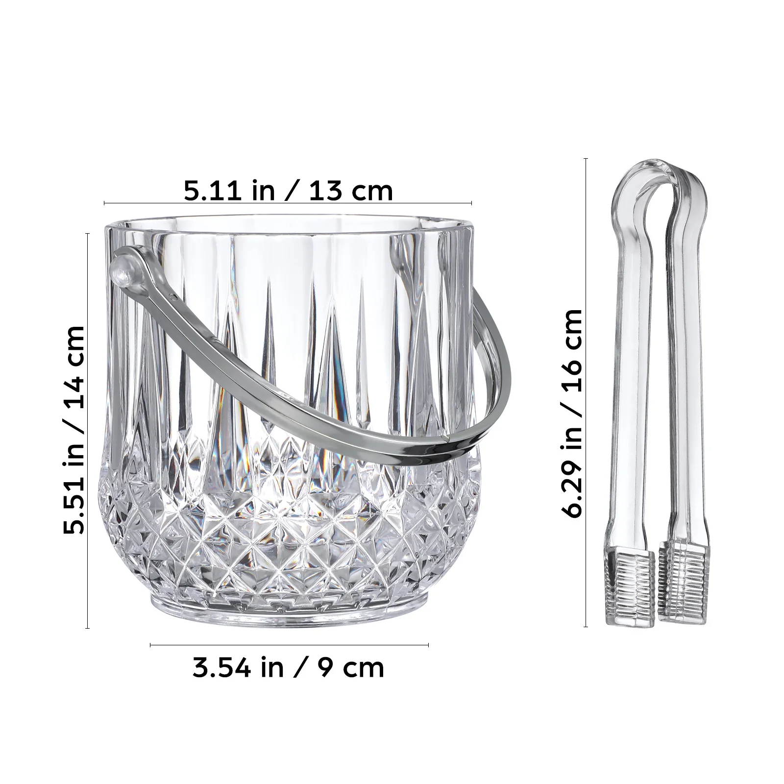 1 مجموعة دلو الثلج متعدد الوظائف مع مشبك مكعبات الثلج سميكة سعة كبيرة البلاستيك المحمولة تخزين برميل دلو عملي #5