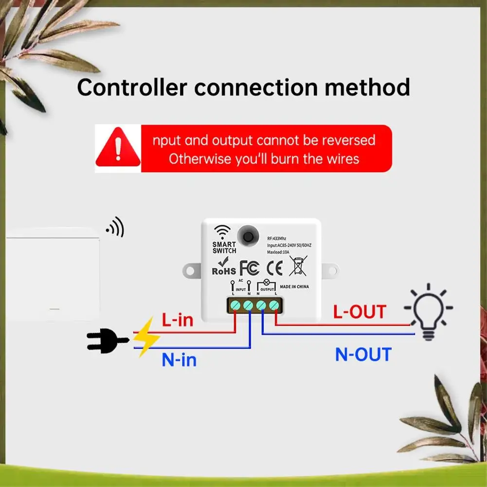 New-Wireless Light Wall Switch RF 433Mhz Relay Receiver With 2X1gang Panel Switch LED Remote Control For LED Lamp
