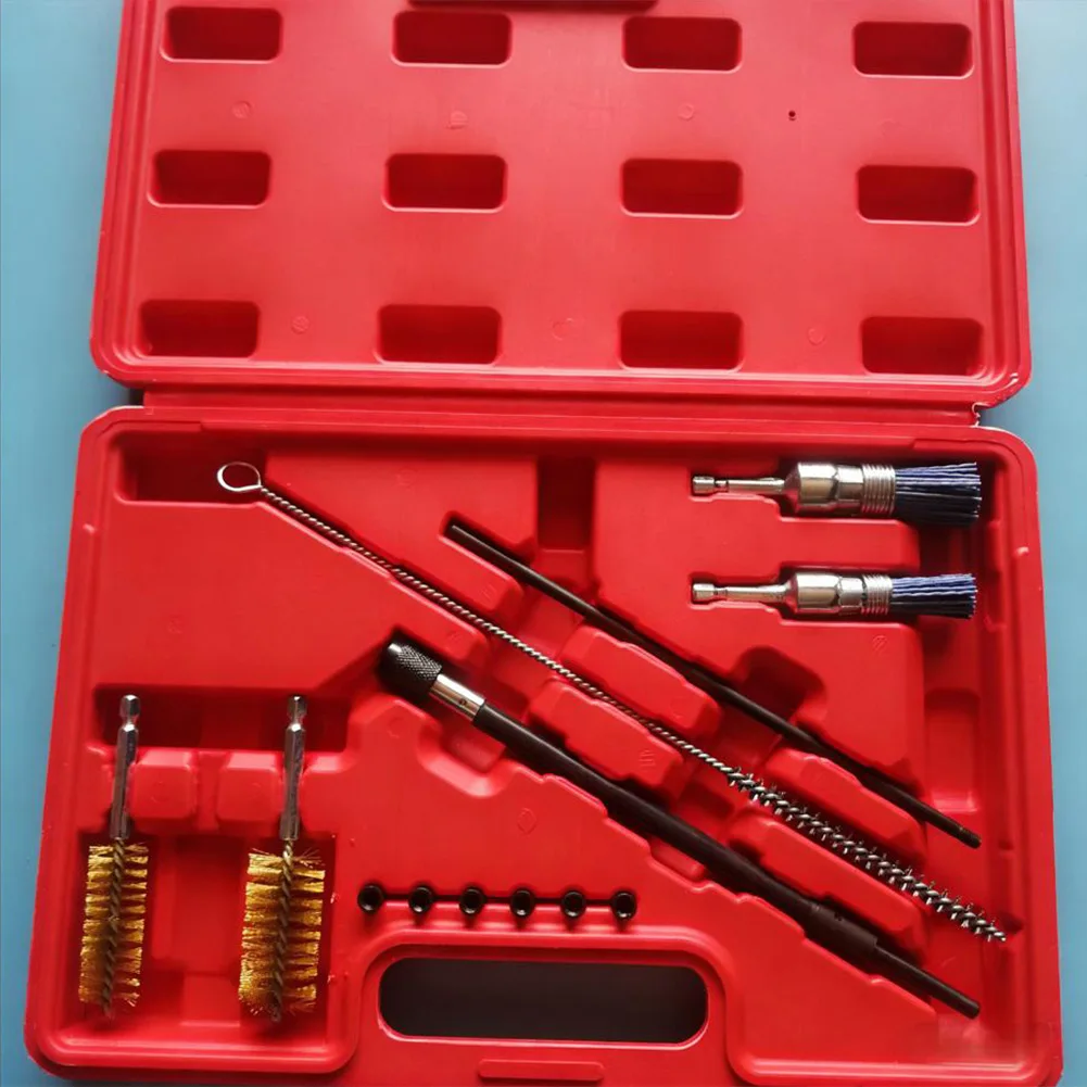 Diesel Injector Bracket Engine Pipe Brush Fuel Injector Cleaning Kit  Rust Resistant Diesel Injector Seat Cleaning Brush Tool view 6