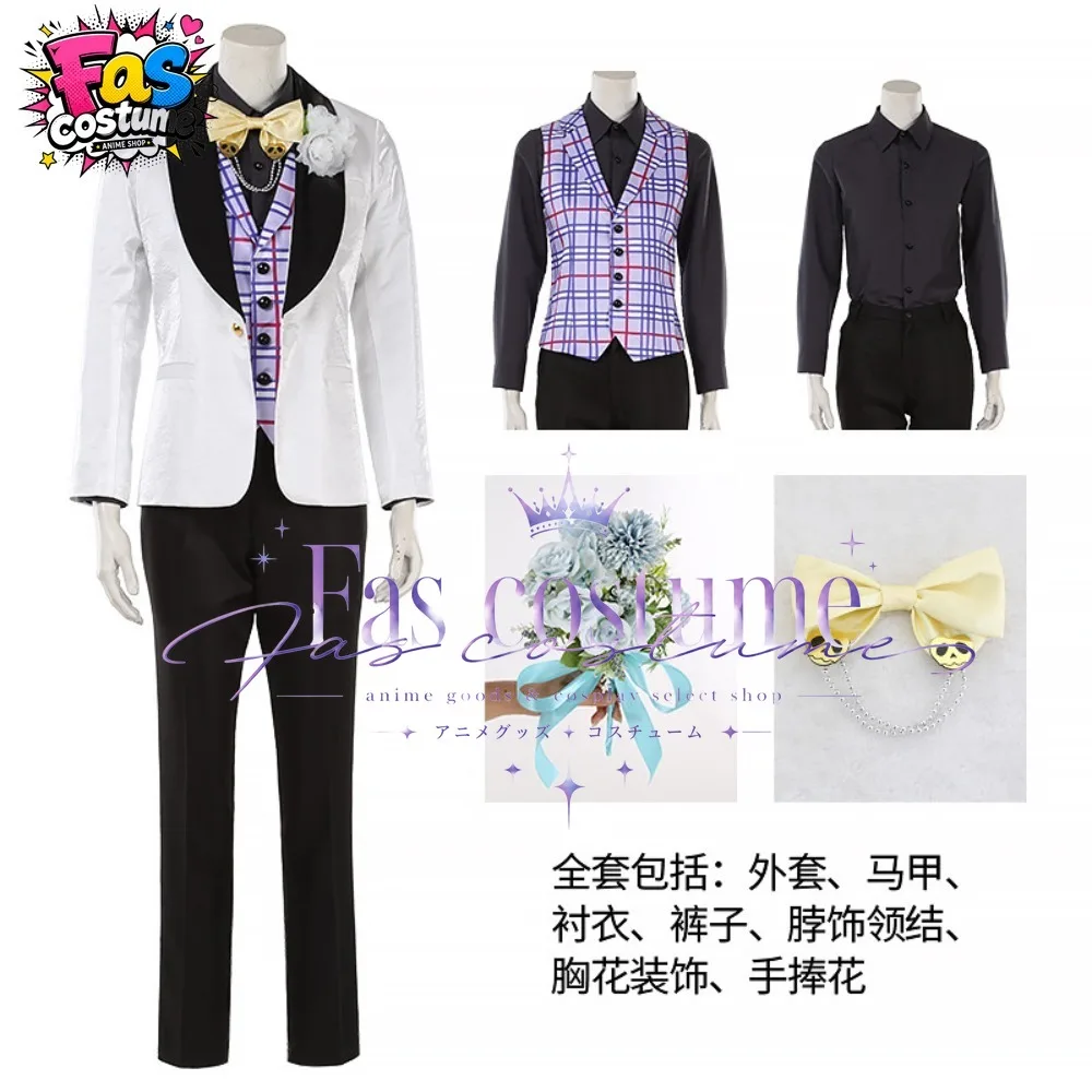 Costume de cosplay Pomefiore Epel, style mariage, ensemble complet de costume de marié, tenue élégante avec queue-de-pie, vêtements de scène