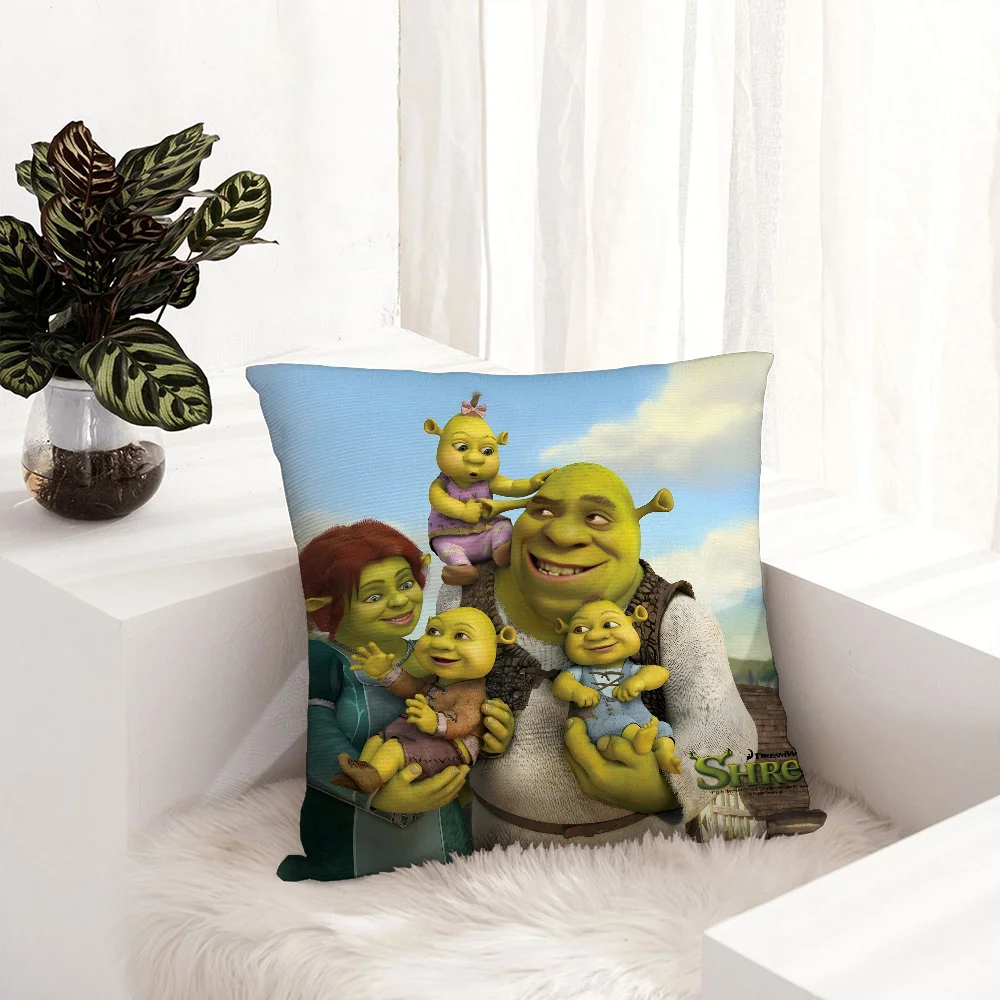 Fantasy movie funny S-Shrek Pillow Case Plush Fabric Soft Pillowcase Double Sided Print  Sofa Cushion Cover Throw Pillow Cover